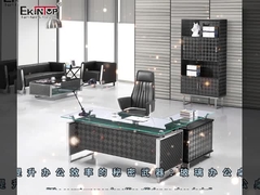 Escritorio de cristal moderno con las piernas de acero para el color opcional del edificio de oficinas