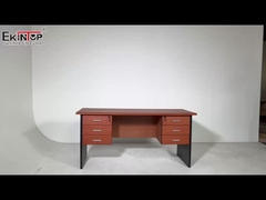 Escritorio de estilo moderno con almacenamiento Material de madera MDF con gabinete lateral OEM