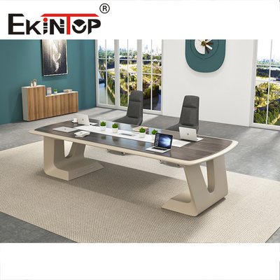 Color de la nuez/de la teca de la prenda impermeable de la mesa de reuniones de Custom Office