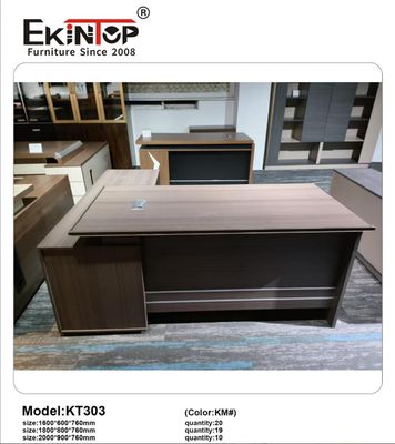Mesa de oficina de computadoras Ekintop Moderno ejecutivo Mesa de oficina de madera Mesa con cajones
