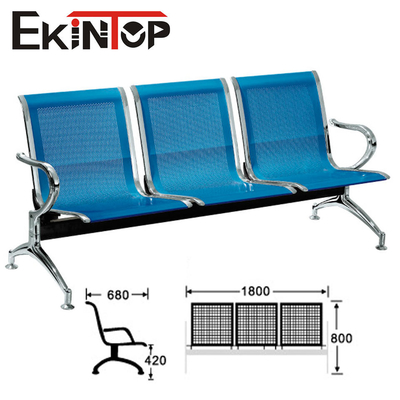 Sillas inoxidables de la recepción del metal, silla en tándem de 3 Seater para el banco público Pasillo