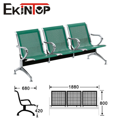 Silla de acero inoxidable verde de 3 Seater para la escuela del aeropuerto de la clínica