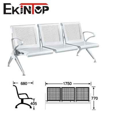 Silla de acero inoxidable pública del aeropuerto, silla de la recepción de 3 Seater para la sala de espera
