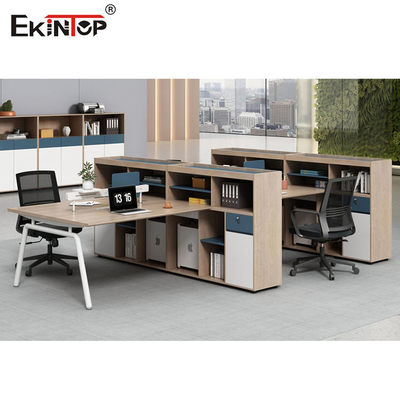 OEM de costura inconsútil bicolor del cubículo del puesto de trabajo de madera de la oficina