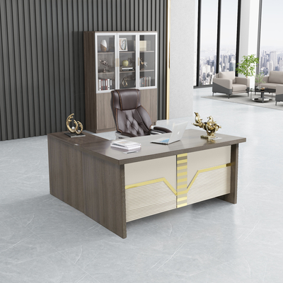 Mesa de trabajo ejecutiva moderna de madera de lujo extensible para Boss Office ODM