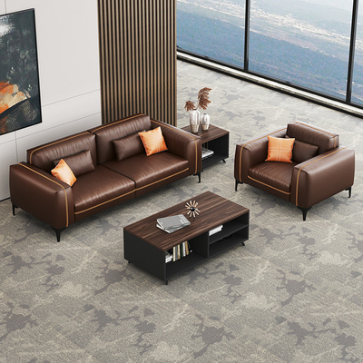 Material de cuero sintético de la recepción del hospital modular de Sofa Set For Office Use