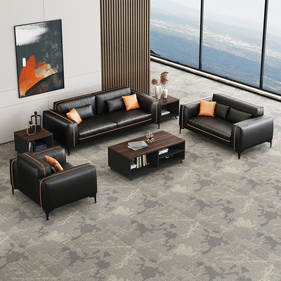 Material de cuero sintético de la recepción del hospital modular de Sofa Set For Office Use