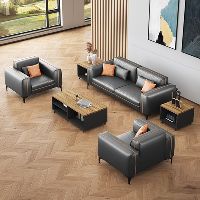 Material de cuero sintético de la recepción del hospital modular de Sofa Set For Office Use