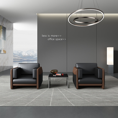 ODM de cuero negro del OEM de la recepción de Sofa Modular For Company Business de la oficina