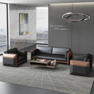 ODM de cuero negro del OEM de la recepción de Sofa Modular For Company Business de la oficina