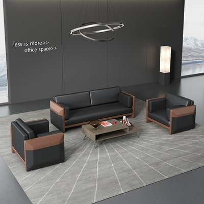 ODM de cuero negro del OEM de la recepción de Sofa Modular For Company Business de la oficina