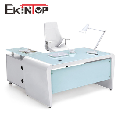 Artículo de cristal del escritorio de la oficina moderna de Ekintop para el OEM de Officeworks