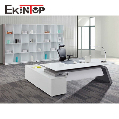 Escritorio ejecutivo blanco curvado, ODM del OEM de la tabla ejecutiva de los muebles de oficinas