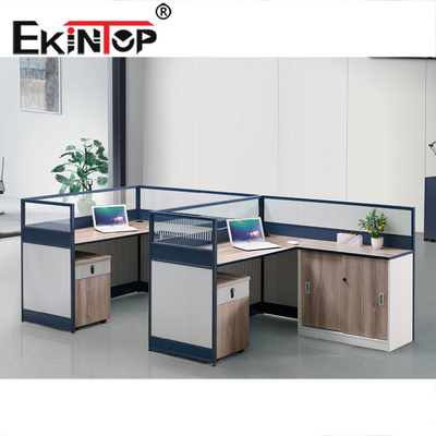 Los muebles modernos comerciales ISO9001 del puesto de trabajo de la oficina de 4 Seater certificaron