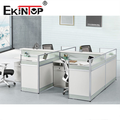 Los muebles modernos comerciales ISO9001 del puesto de trabajo de la oficina de 4 Seater certificaron