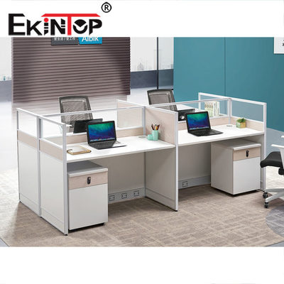 Los muebles modernos comerciales ISO9001 del puesto de trabajo de la oficina de 4 Seater certificaron