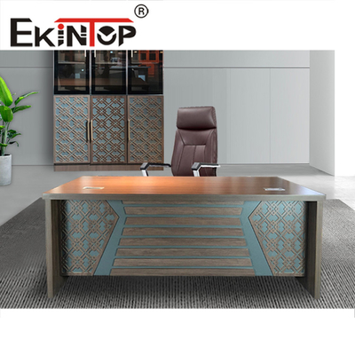 Color moderno de la caoba del top de madera de la chapa de la capacidad de carga del escritorio de oficina 1000N del estilo L