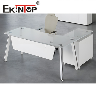 Muebles de oficina Vidrio endurecido Escritorio informático Materiales endurecidos