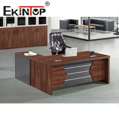 Muebles de oficina ejecutivos superiores de chapa de madera Escritorio de oficina BOSS de madera de lujo