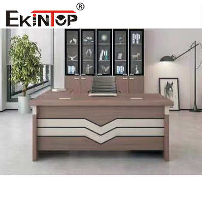 Tablero de partículas blanco Escritorio ejecutivo para computadora Escritorio de madera para computadora con 4 cajones