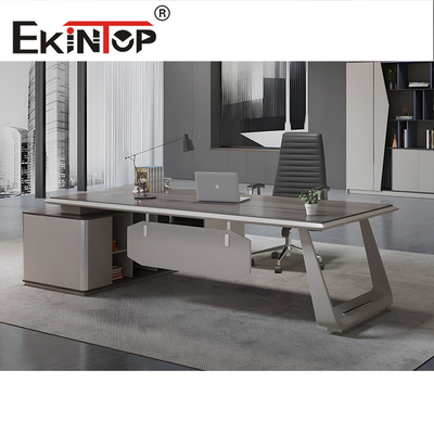 Muebles de oficina Escritorio Escritorio de madera en forma de L Negro Blanco Rojo Color opcional