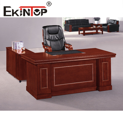 Supervisor'S Office Furniture Desk Chapa de madera Top Clear Texture Pintura impermeable