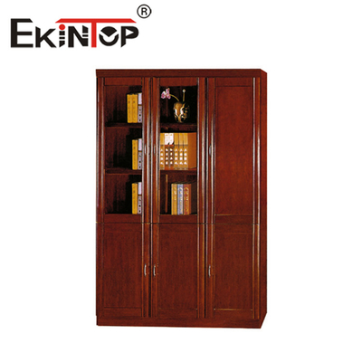 Gabinete de archivo de oficina de cuero de madera maciza Gabinete de archivo de piso de placa gruesa