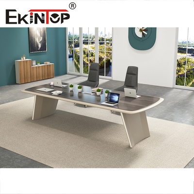 Mesa de conferencia de oficina moderna Mesa de sala de reuniones de madera rectangular de lujo
