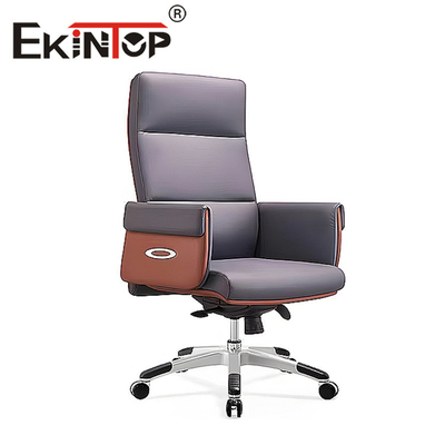 Giro material ejecutivo ergonómico de la PU de la silla de cuero ajusMesa