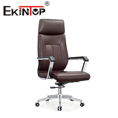 Silla de cuero de la oficina de Officeworks del eslabón giratorio, silla ejecutiva de cuero auténtica ajusMesa
