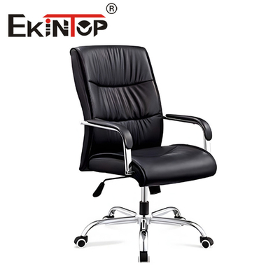 Almohadilla de brazo suave Silla de cuero de PU Silla de escritorio de computadora giratoria ajustable
