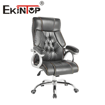 El cuero giratorio de lujo de los apoyabrazos de la parte posterior alta preside la silla ergonómica de la oficina