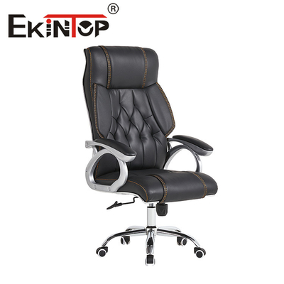 Silla de oficina de cuero Mordern Silla de cuero PU giratoria con respaldo alto de lujo
