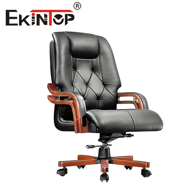 Silla ejecutiva de cuero negra para masajes Silla giratoria para jefes de oficina de CEO