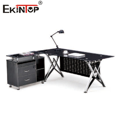 Muebles de oficina modernos de metal Escritorio de vidrio templado personalizado para el trabajo