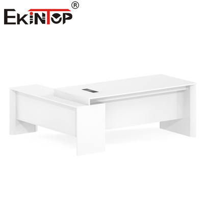 Escritorio ejecutivo en forma de L del MDF del escritorio moderno blanco de los muebles de oficinas