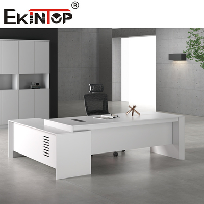 Escritorio ejecutivo en forma de L del MDF del escritorio moderno blanco de los muebles de oficinas