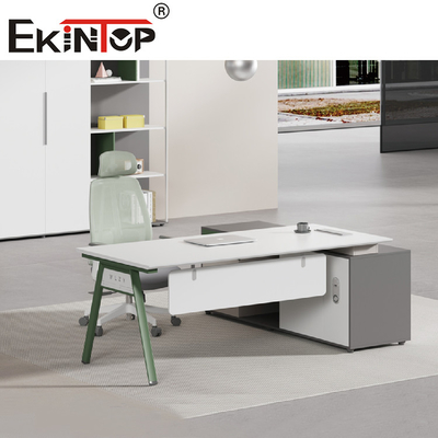 Muebles de madera en forma de L modernos de Executive Desk Office del encargado del hierro del escritorio de oficina