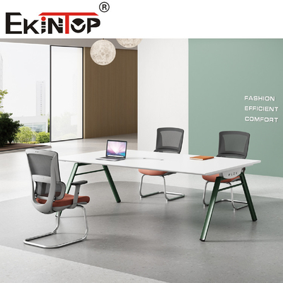 Mesa de conferencias de acero de madera personalizada giratoria para muebles de oficina