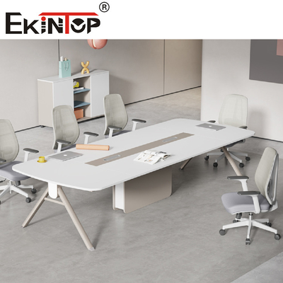 Mesa de reuniones rectangular convertible con las 4 piernas materiales de acero de madera