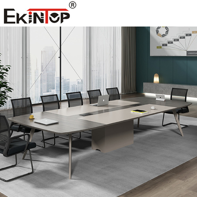 Madera rectangular y muebles de acero del escritorio de oficina de la mesa de reuniones