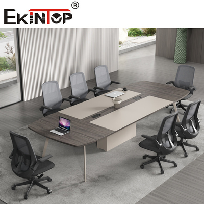 Madera rectangular y muebles de acero del escritorio de oficina de la mesa de reuniones