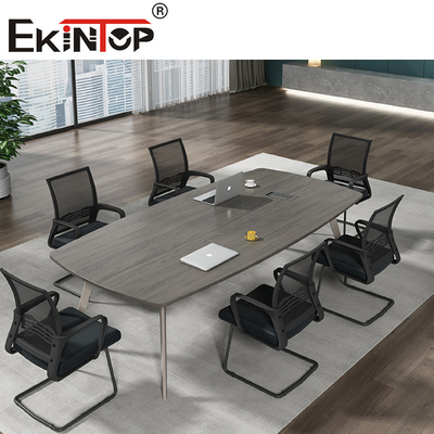 Madera rectangular y muebles de acero del escritorio de oficina de la mesa de reuniones
