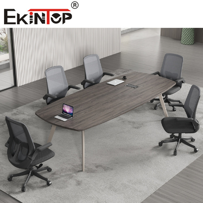 Madera rectangular y muebles de acero del escritorio de oficina de la mesa de reuniones