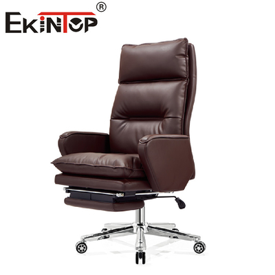 Silla ejecutiva ergonómica de cuero amarillo para interiores