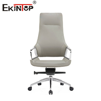 Ajustador de cuero azul ergonómico de la altura de la silla de la oficina ejecutiva
