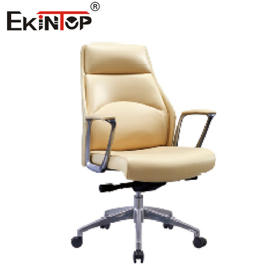 Parte posterior cómoda ergonómica ejecutiva de la silla de cuero de la oficina del eslabón giratorio alta