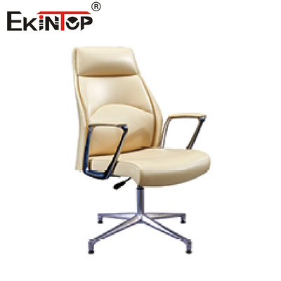 Parte posterior cómoda ergonómica ejecutiva de la silla de cuero de la oficina del eslabón giratorio alta
