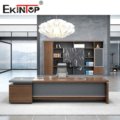 Escritorio del ordenador de Gray Color Morden Office Furniture para el anuncio publicitario
