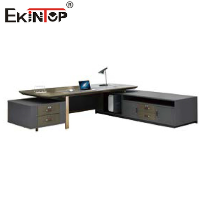 Muebles de escritorio de oficina ejecutiva en forma de L de Morden de madera para negocios en casa
